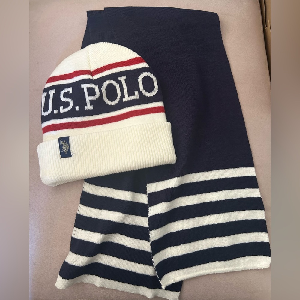 U.S. Polo Assn. Beanie and Scarf Set